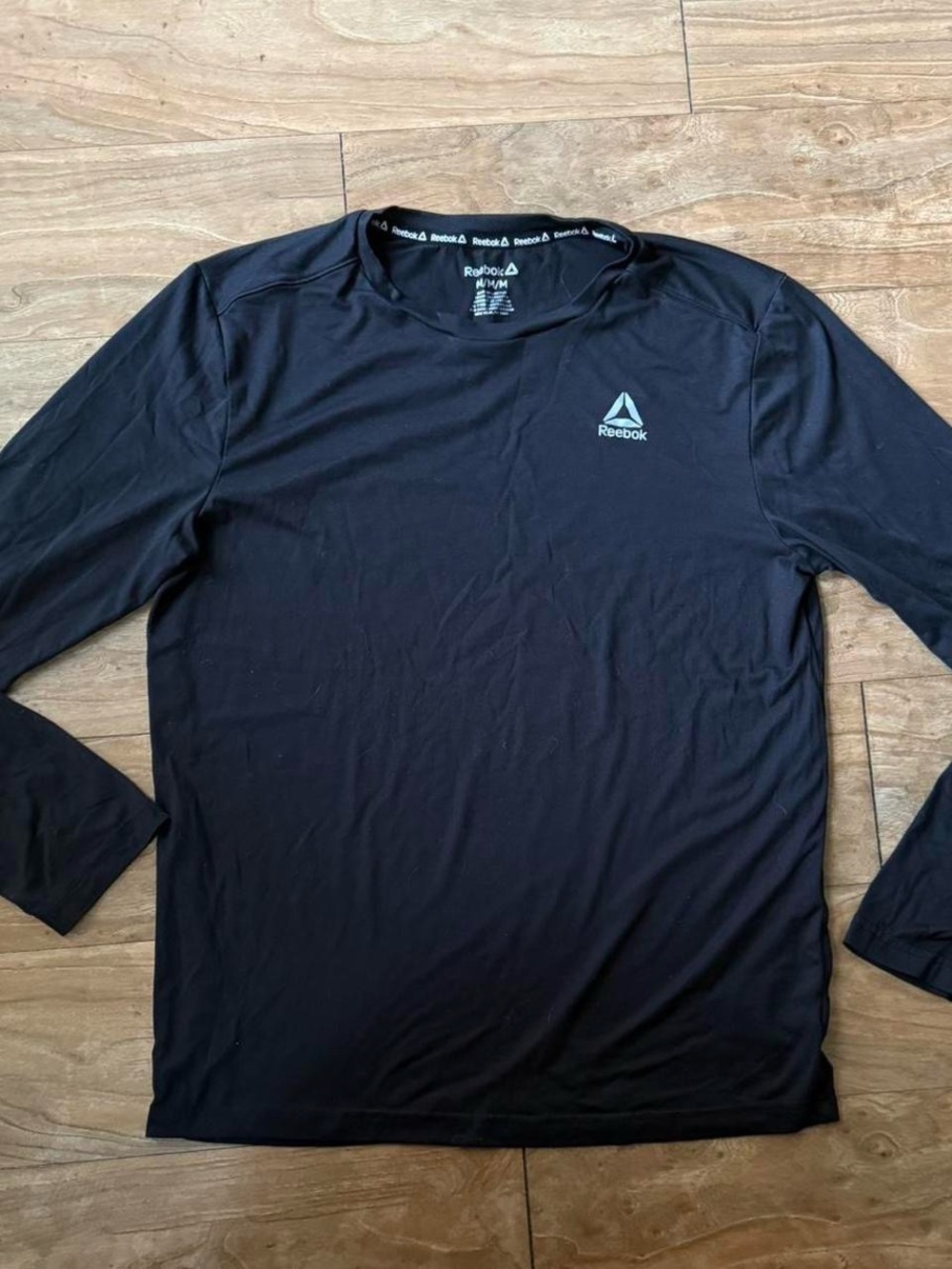 Reebok Men’s Long-Sleeve Athletic Shirt — Black